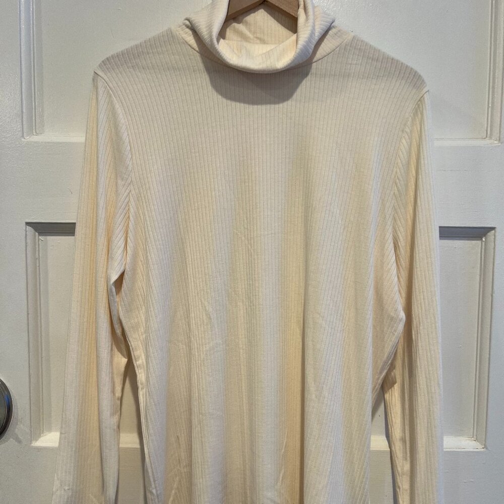 Madewell Cream Ribbed Turtleneck / XXL